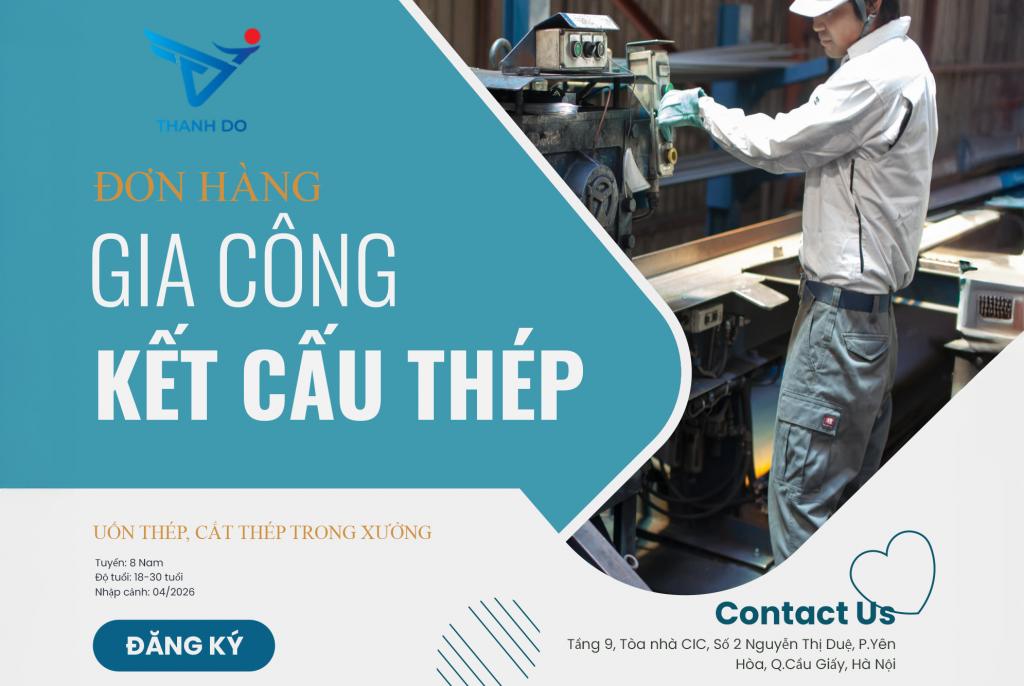 Đơn hàng gia công kết cấu thép Nhật Bản