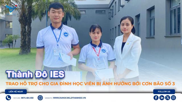 Thành Đô IES trao hỗ trợ cho gia đình học viên bị ảnh hưởng bởi cơn bão số 3