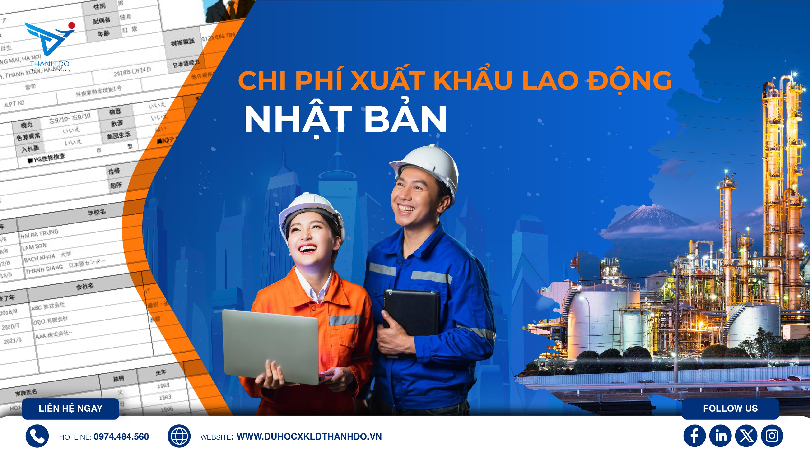 Chi phí xuất khẩu lao động Nhật 