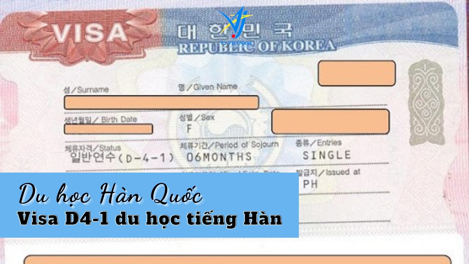 Du học Hàn Quốc visa D4-1 (visa du học tiếng Hàn)