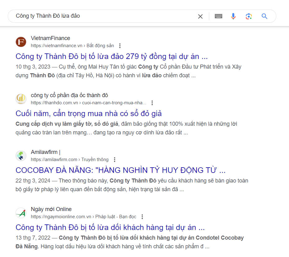 Tại sao lại có thông tin Công ty Thành Đô lừa đảo?