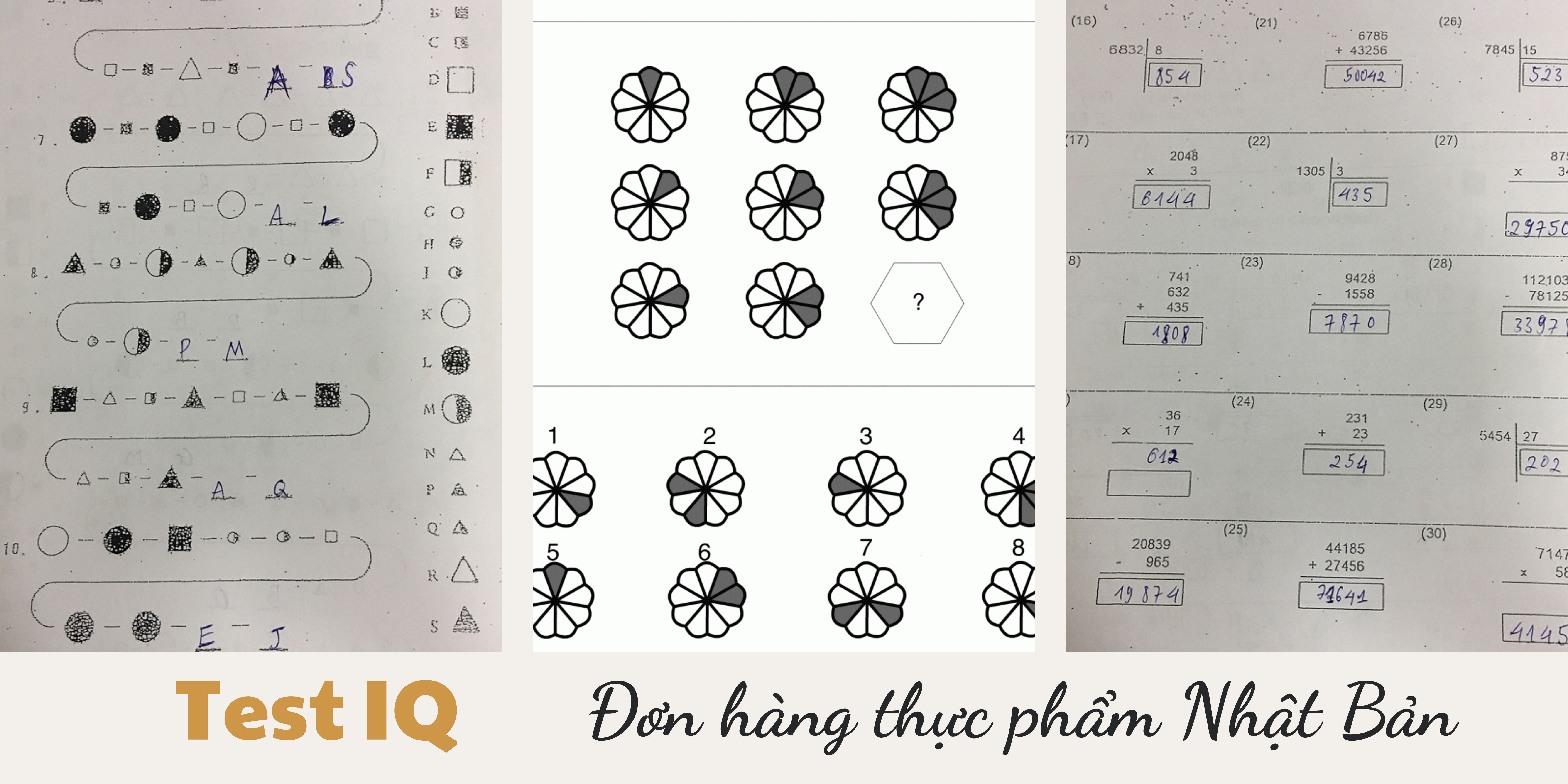 Test IQ đơn hàng thực phẩm